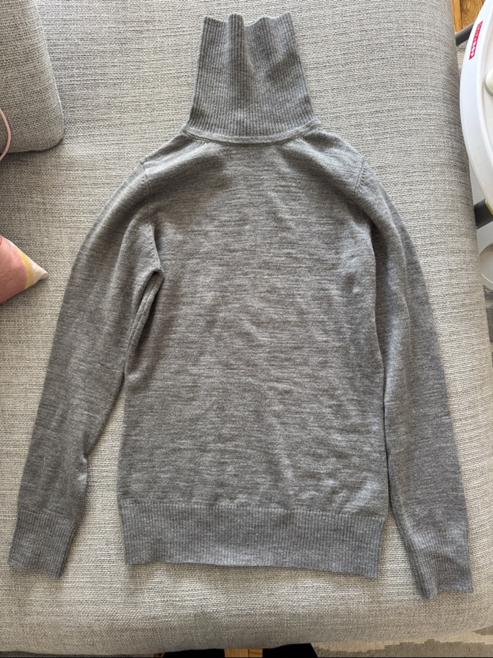 French Connection Light Gray Ribbed Turtleneck Sweater